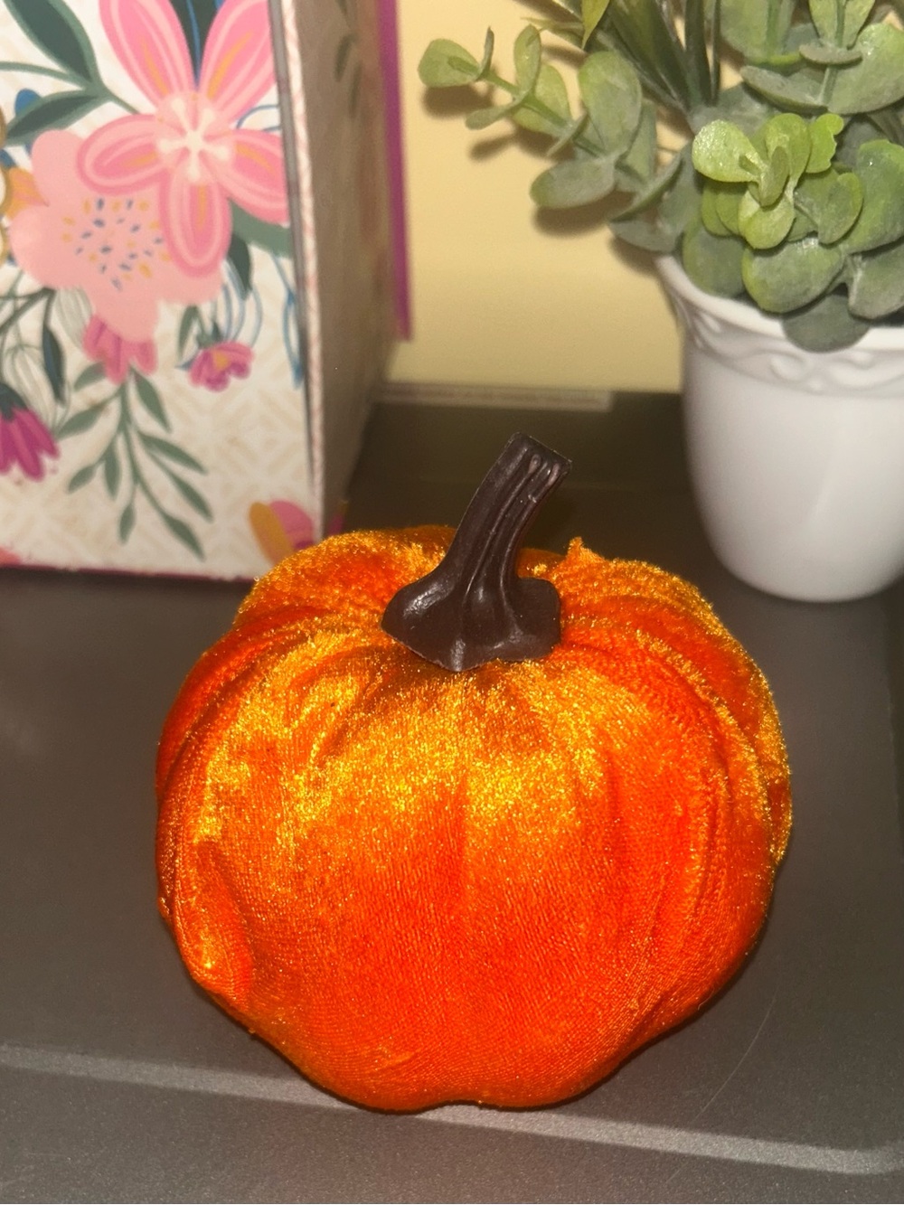 Orange Velvet Decorative Pumpkin - Home Holiday